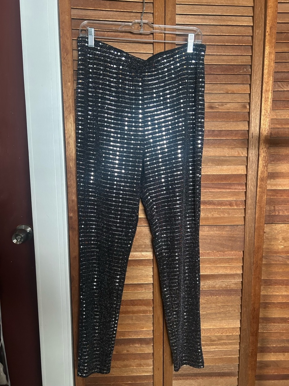 SHEIN Black Embellished Sequin pants 1xL